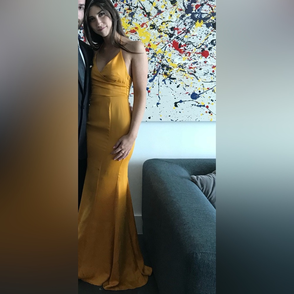 Lovers + Friends Mustard Backless Dress